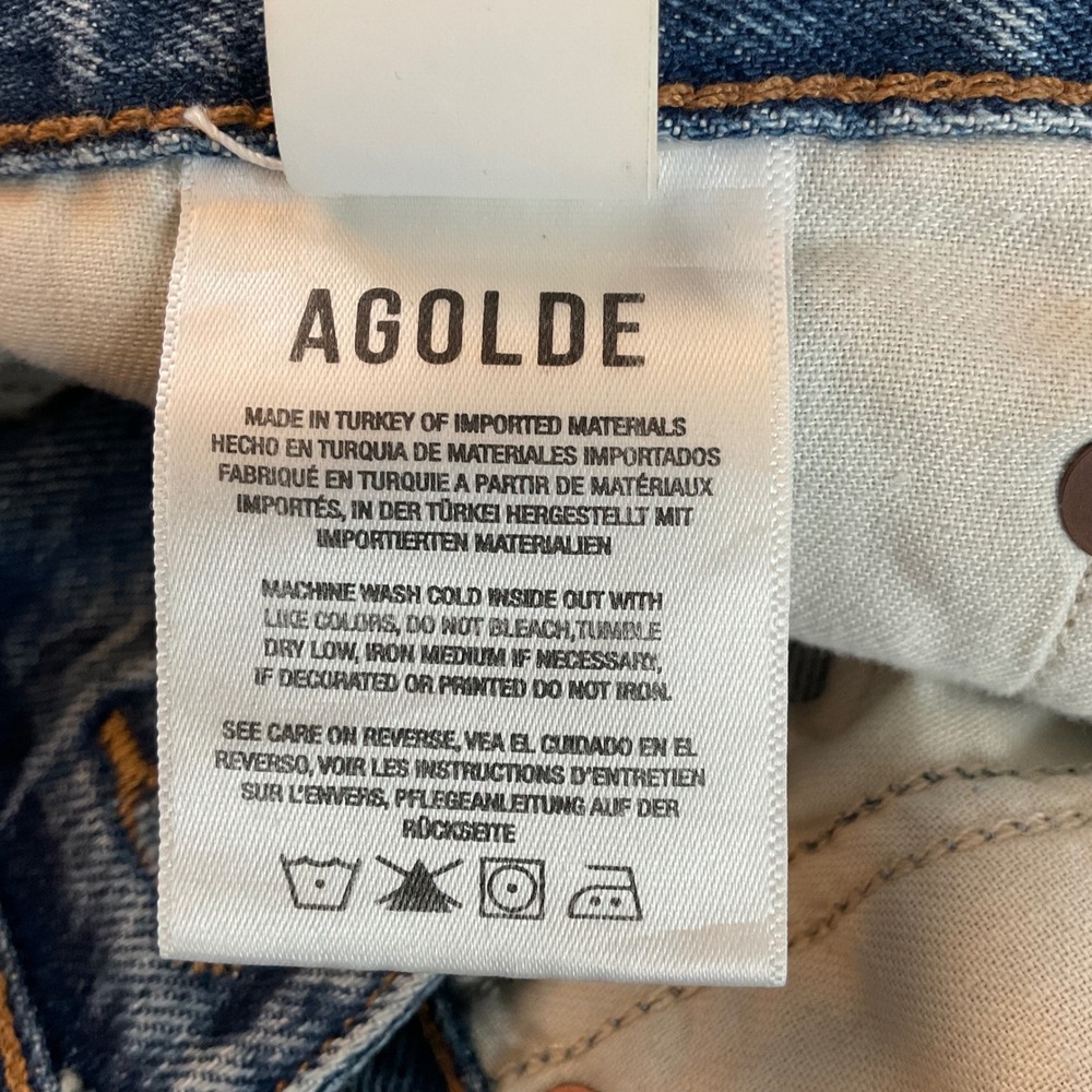 AGOLDE Arc Criss Cross Jean Conclusion Blue Wide Leg Denim Pants 27 NEW Jeans - Picture 11 of 13
